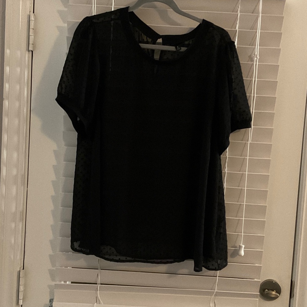 Torrid Elegant Black Sheer Blouse